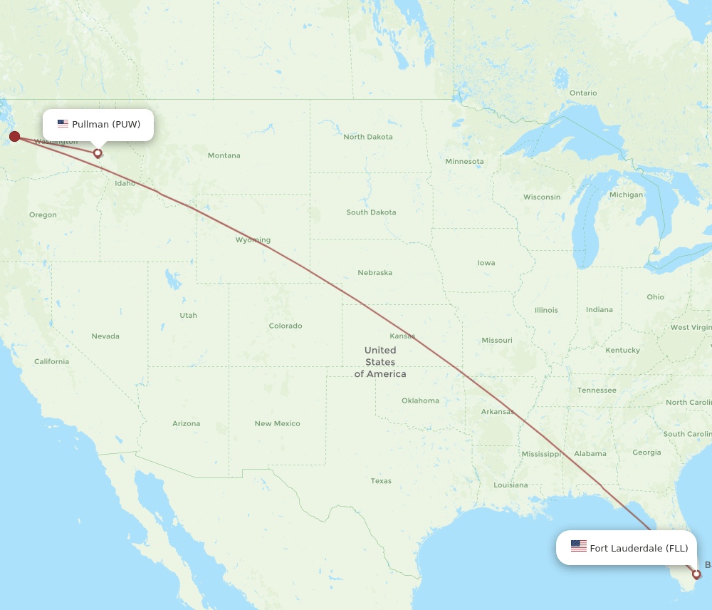 FLL-PUW flight routes