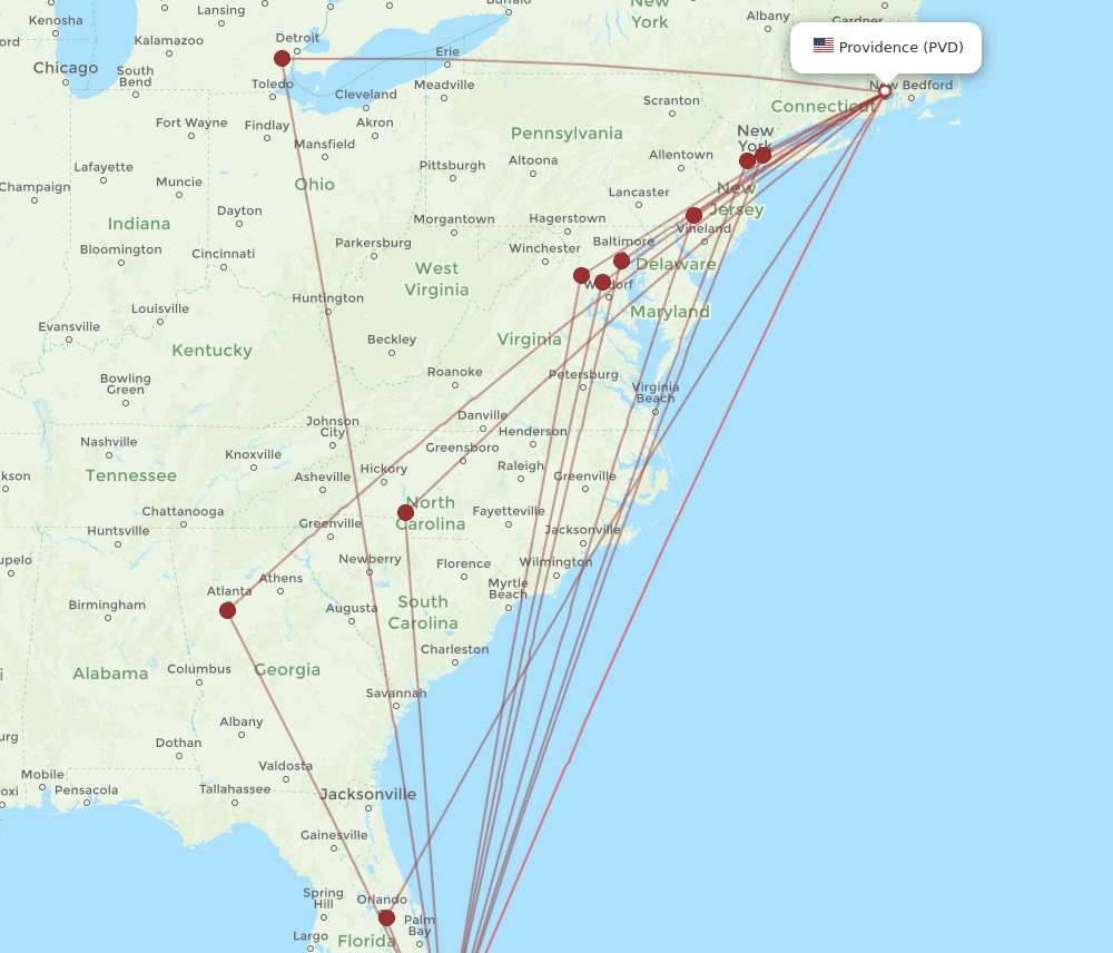 FLL-PVD flight routes