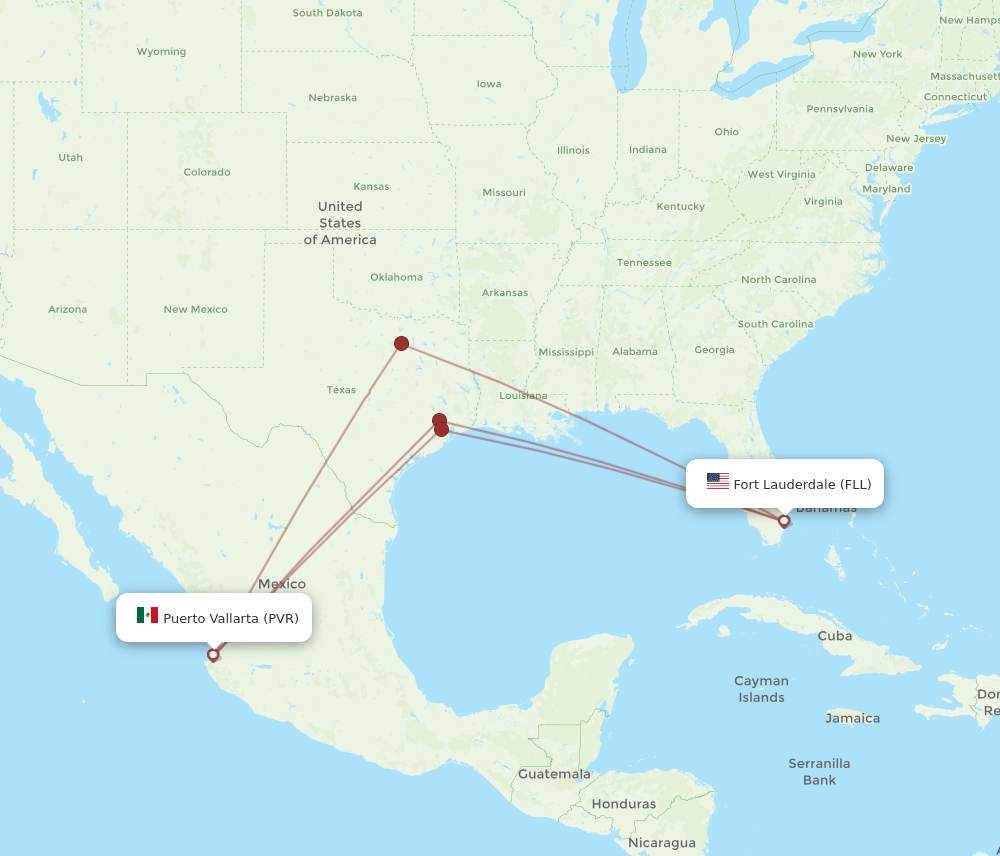 FLL-PVR flight routes