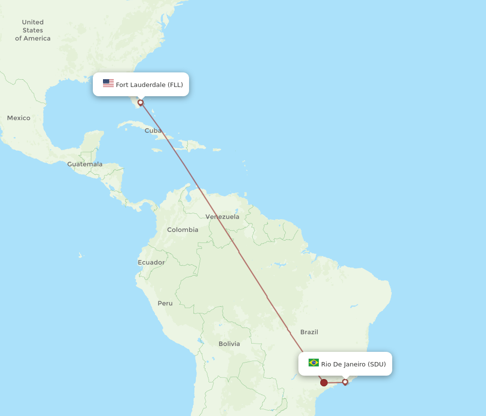 FLL-SDU flight routes
