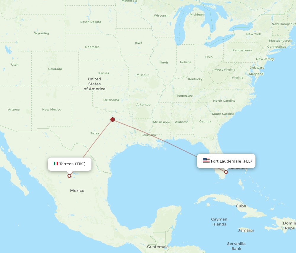 FLL-TRC flight routes