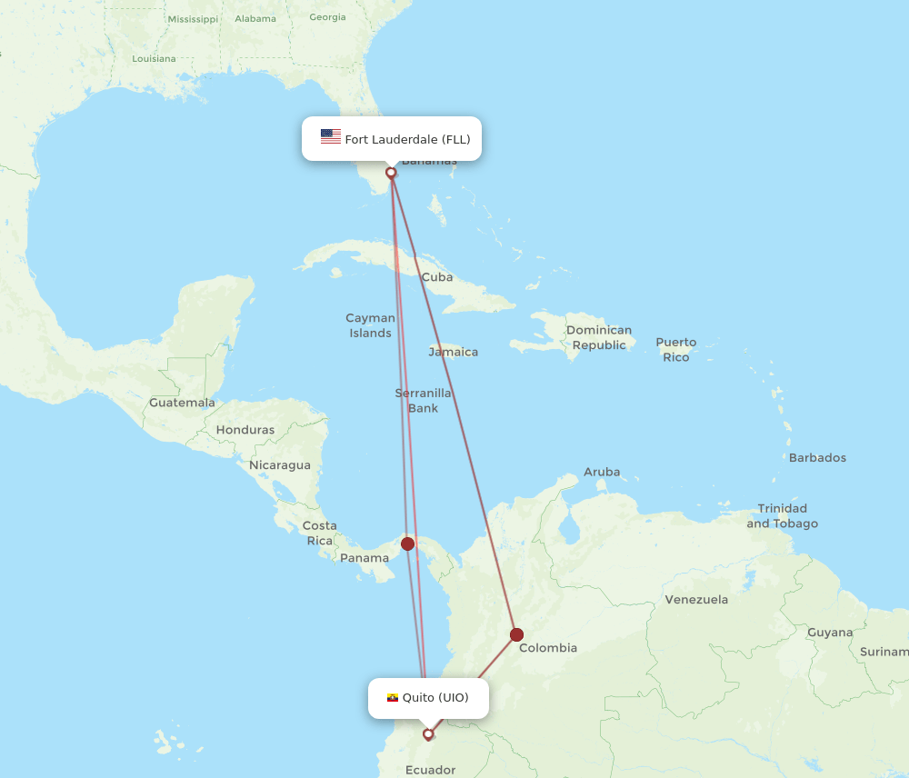 FLL-UIO flight routes