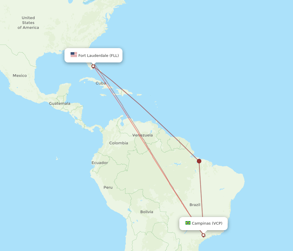 FLL-VCP flight routes