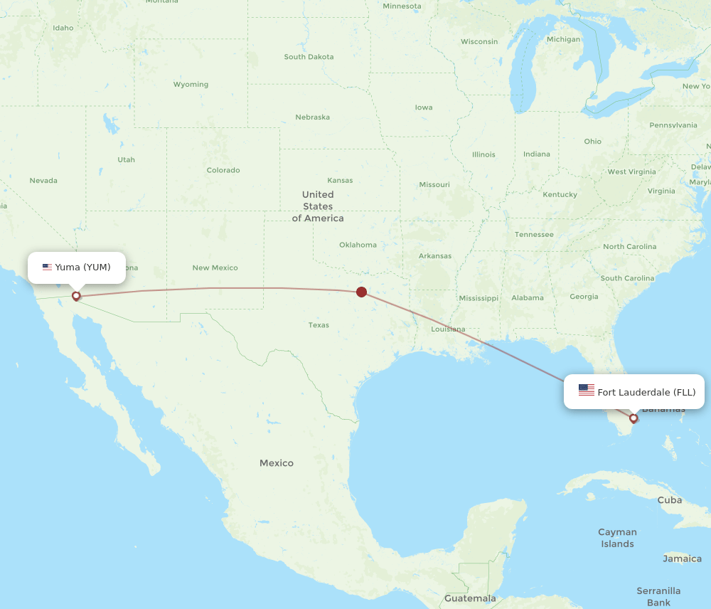 FLL-YUM flight routes