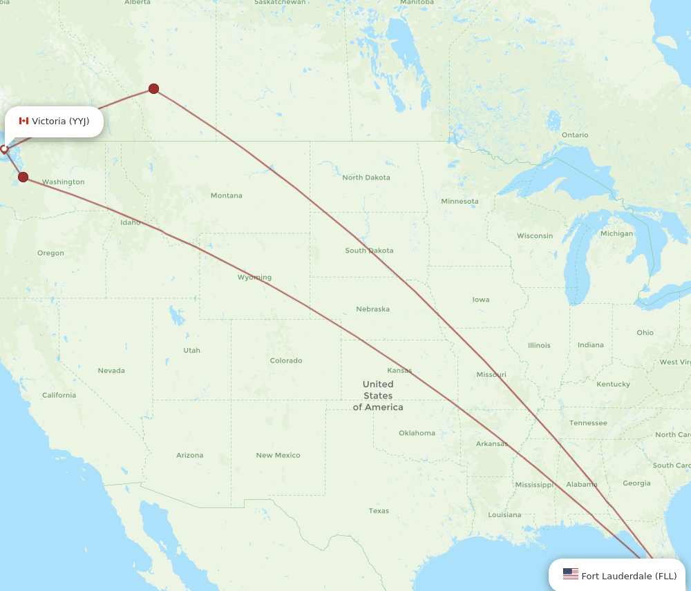 FLL-YYJ flight routes