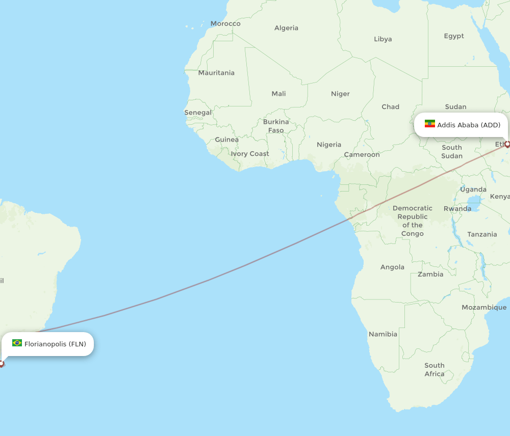 FLN-ADD flight routes