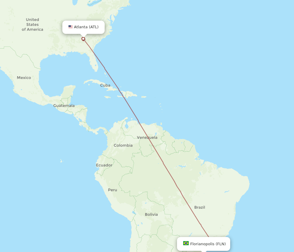 FLN-ATL flight routes
