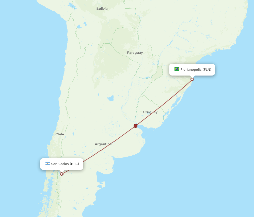 FLN-BRC flight routes
