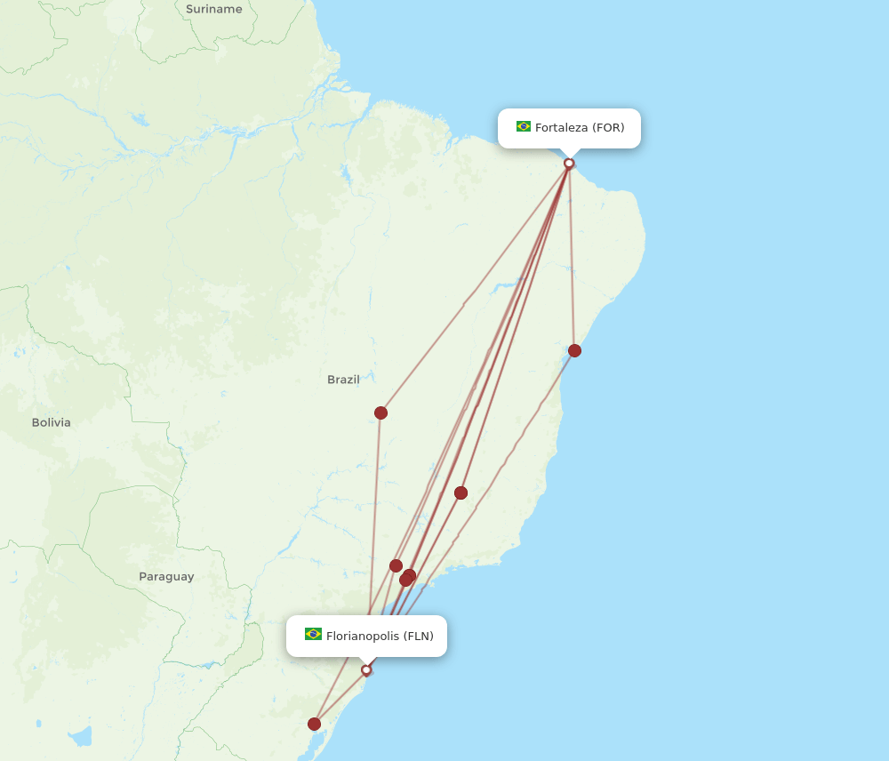 FLN-FOR flight routes