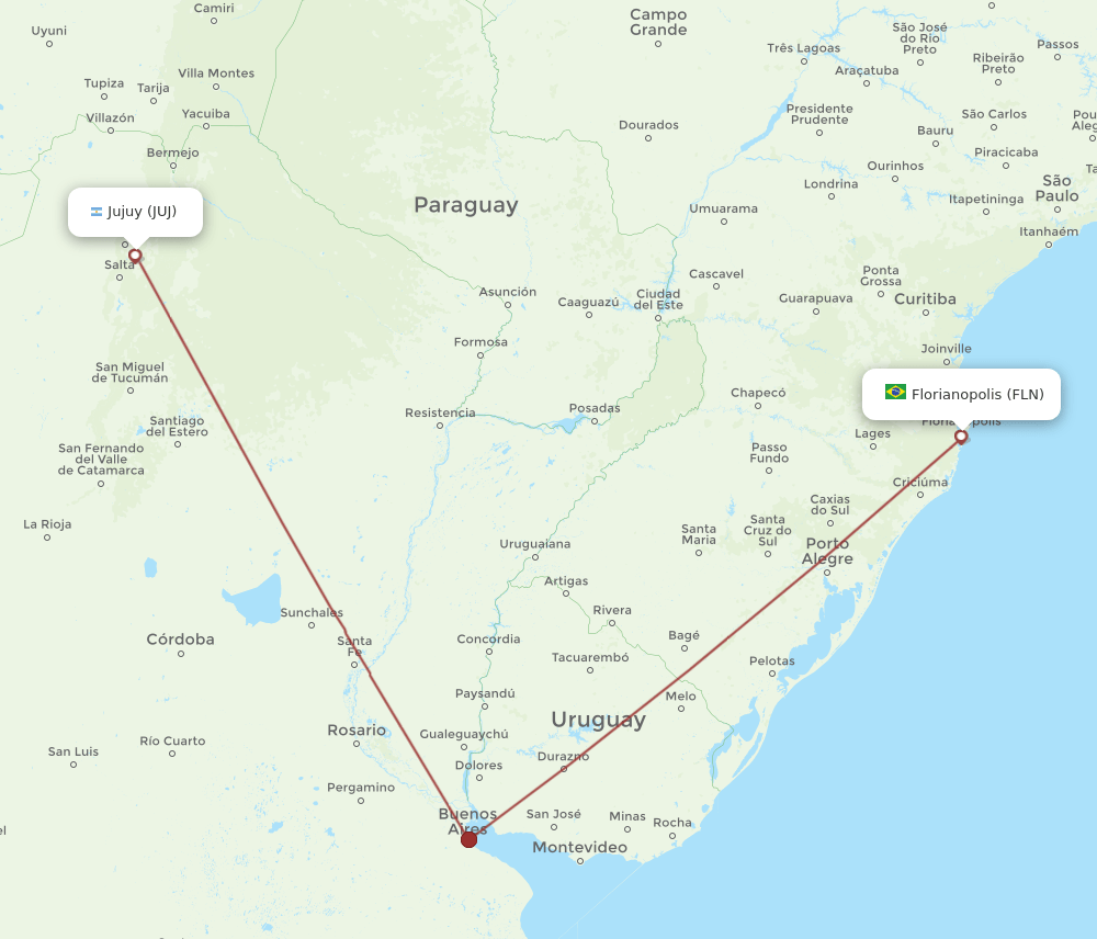 FLN-JUJ flight routes