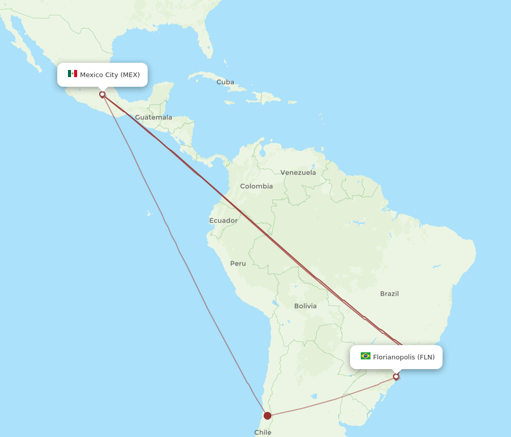FLN-MEX flight routes