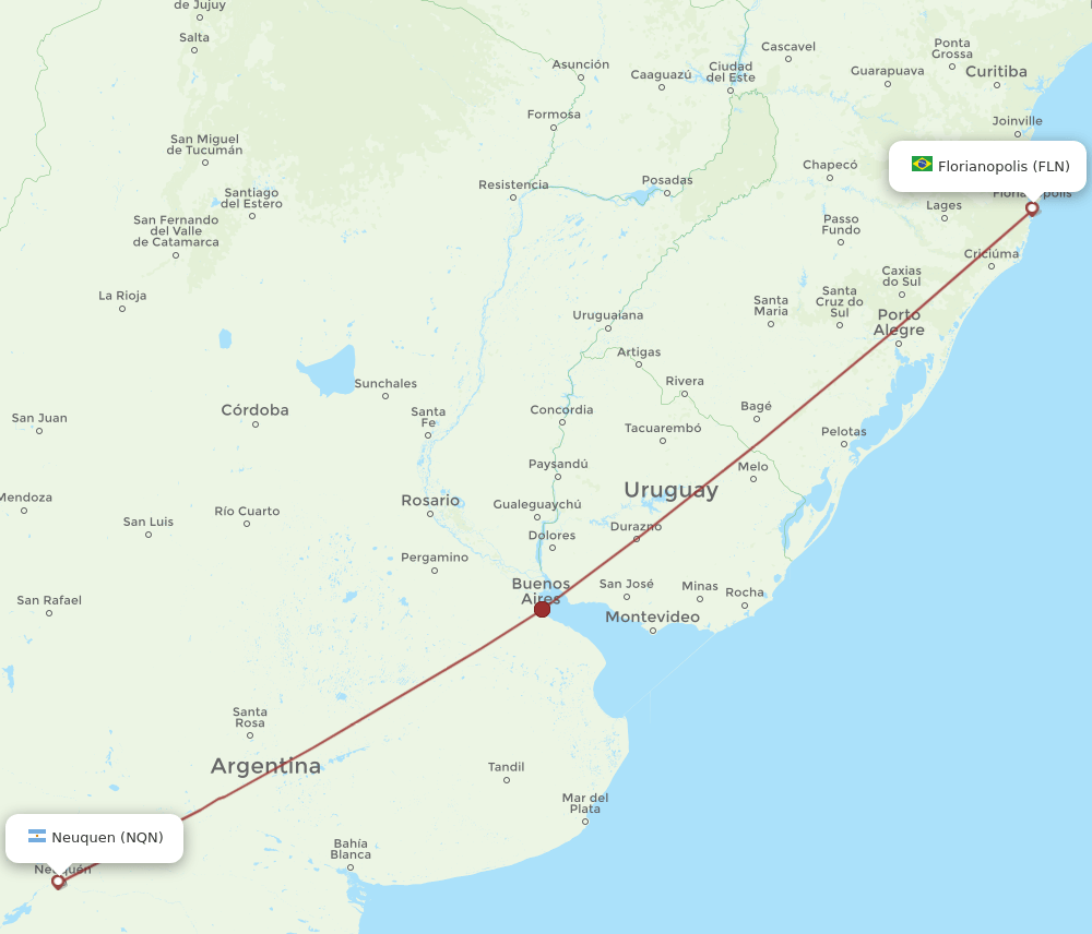 FLN-NQN flight routes