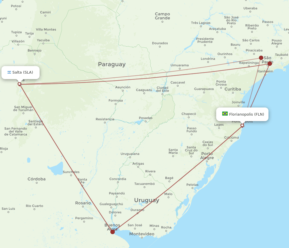 FLN-SLA flight routes