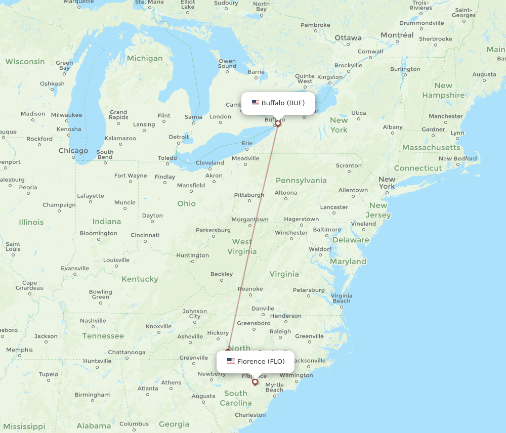 FLO-BUF flight routes