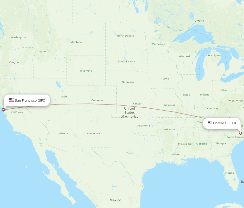 FLO-SFO flight routes