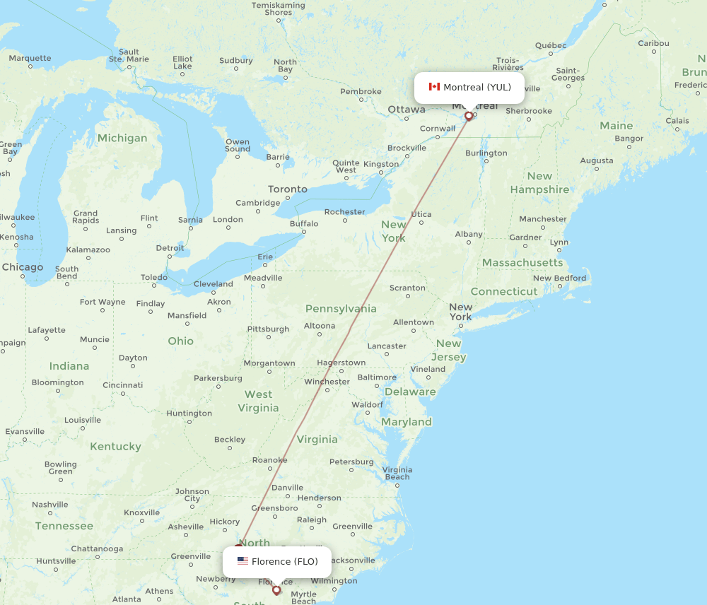 FLO-YUL flight routes