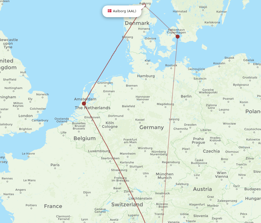 FLR-AAL flight routes