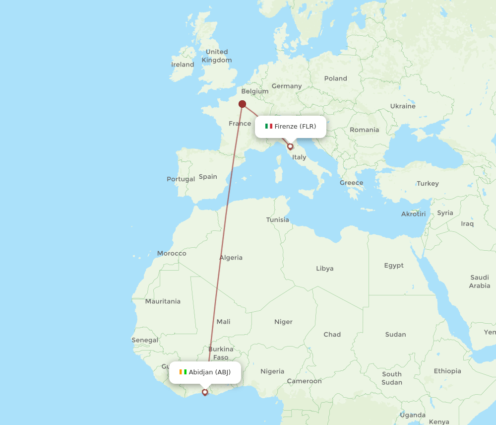 FLR-ABJ flight routes