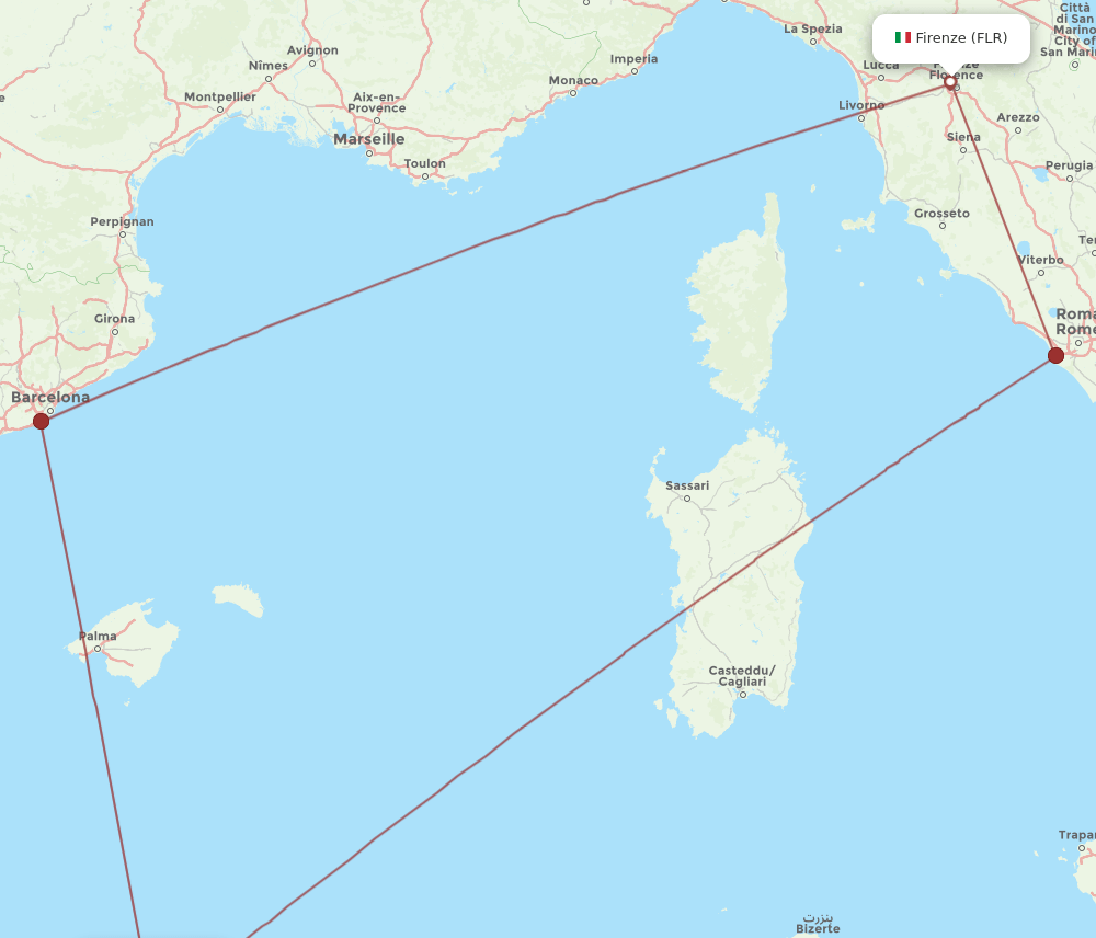 FLR-ALG flight routes
