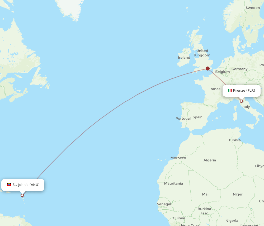 FLR to ANU flights and routes map