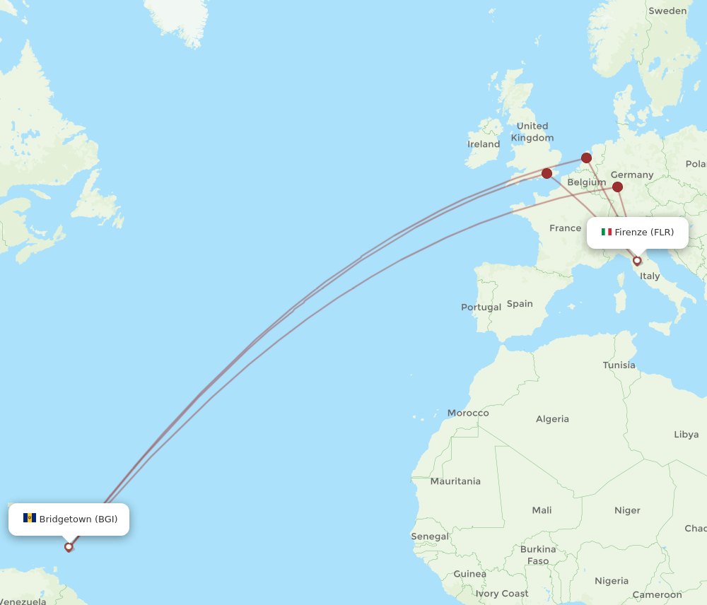 FLR-BGI flight routes