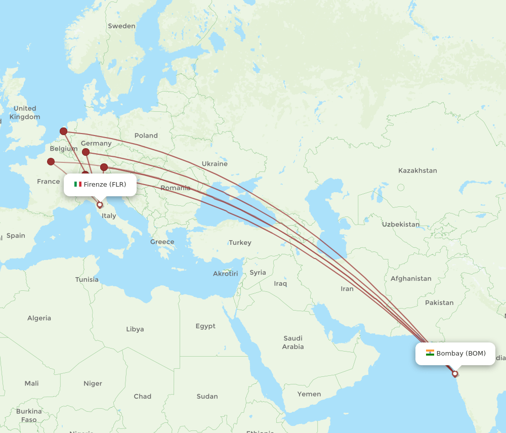 FLR-BOM flight routes