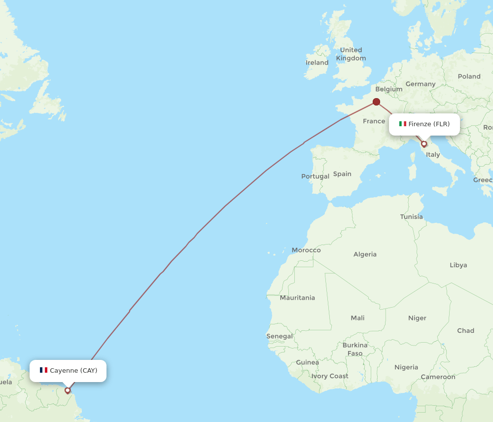 FLR-CAY flight routes