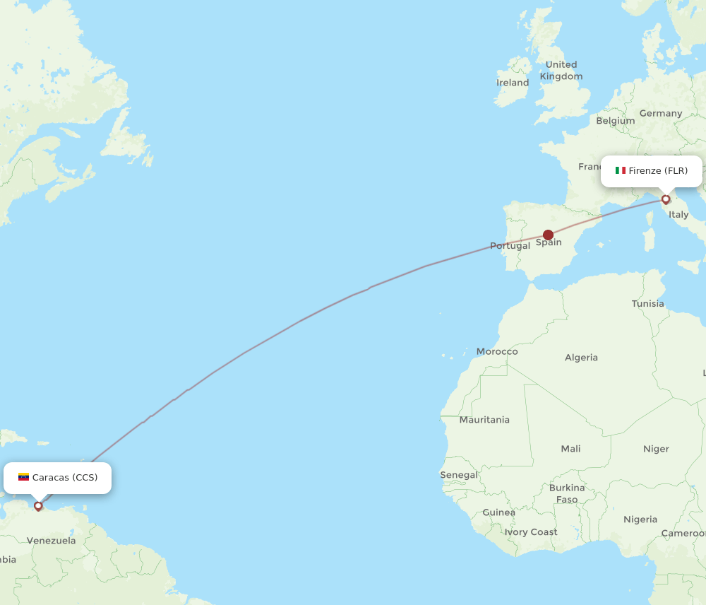 FLR-CCS flight routes