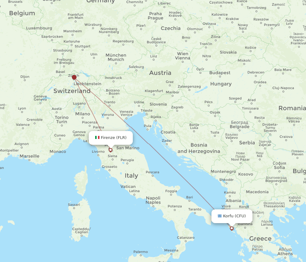 FLR-CFU flight routes