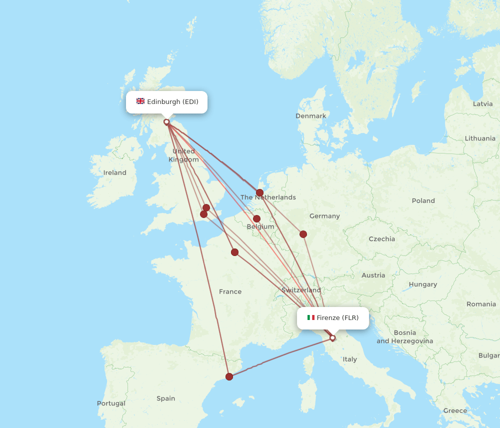 FLR-EDI flight routes