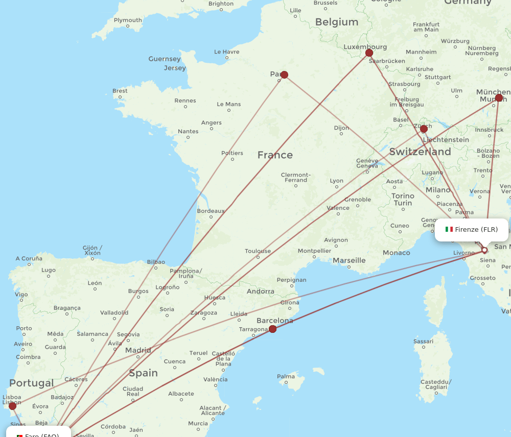 FLR-FAO flight routes