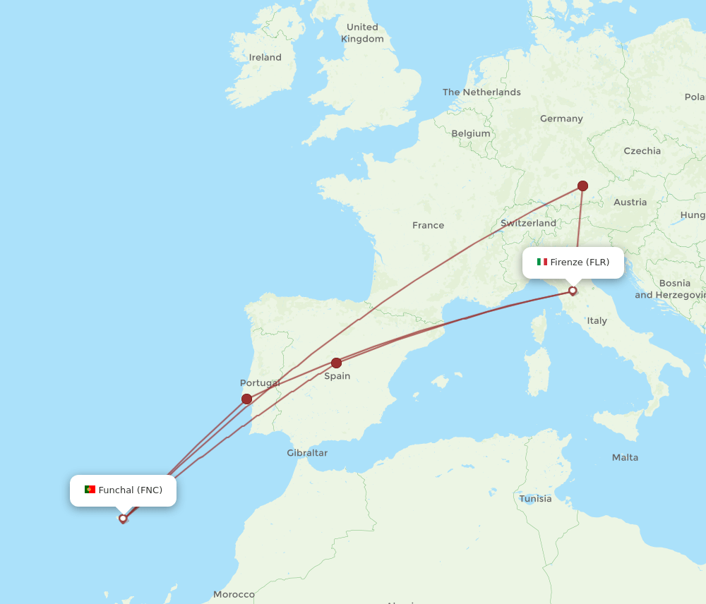 FLR-FNC flight routes