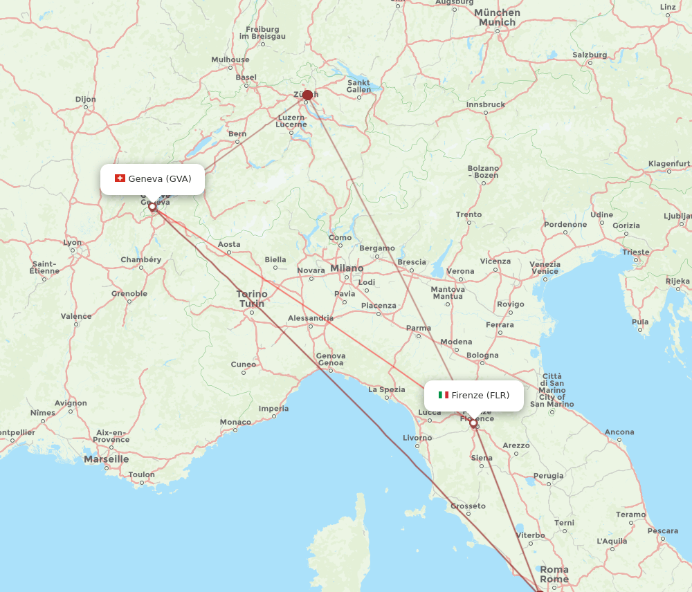 FLR-GVA flight routes