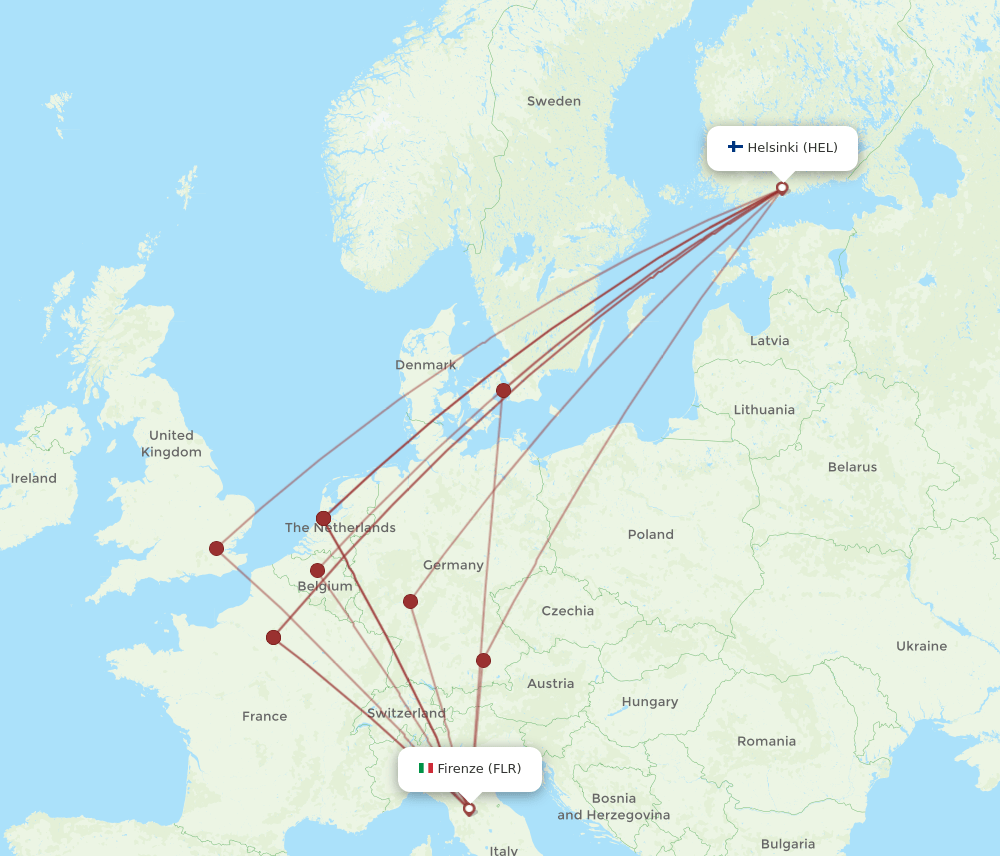 FLR to HEL flights and routes map