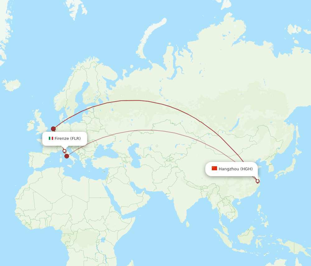 FLR-HGH flight routes