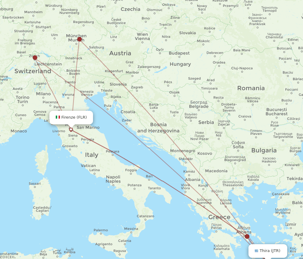 FLR-JTR flight routes