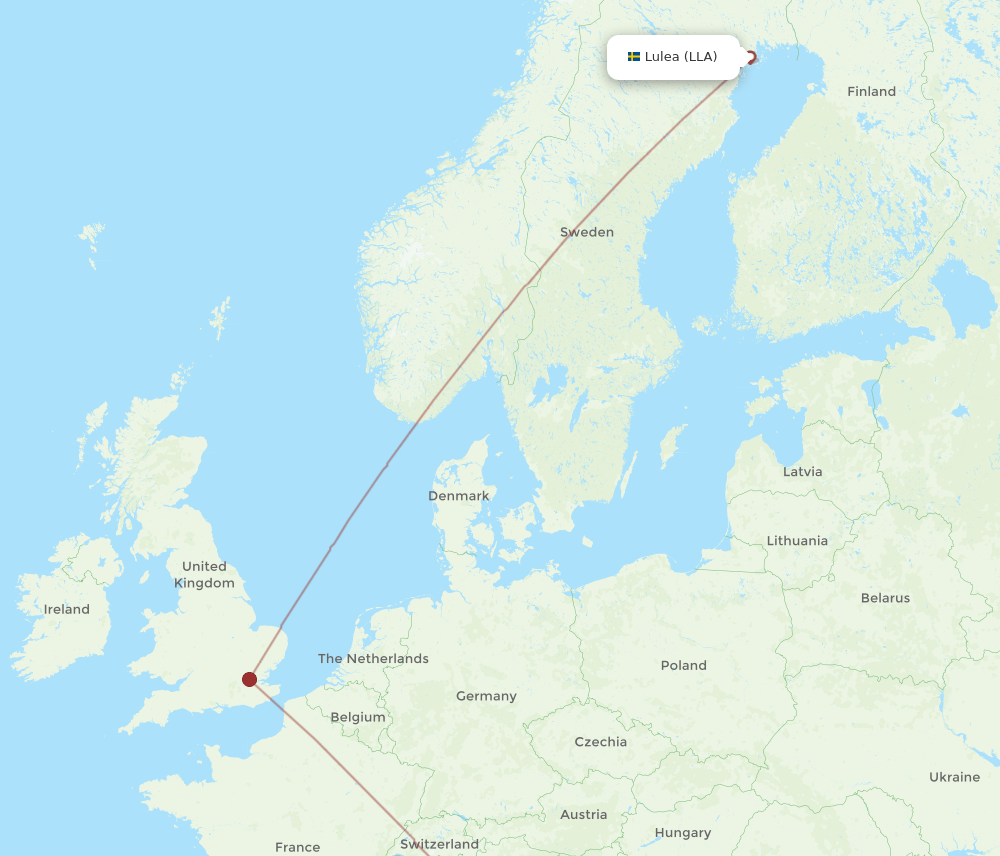FLR-LLA flight routes