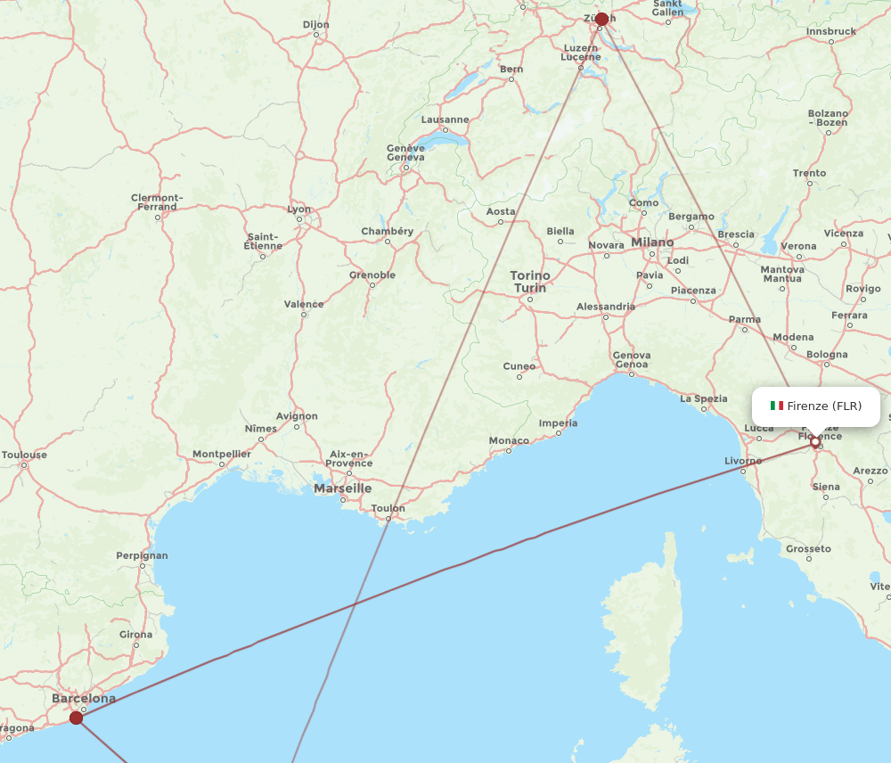 FLR-MAH flight routes