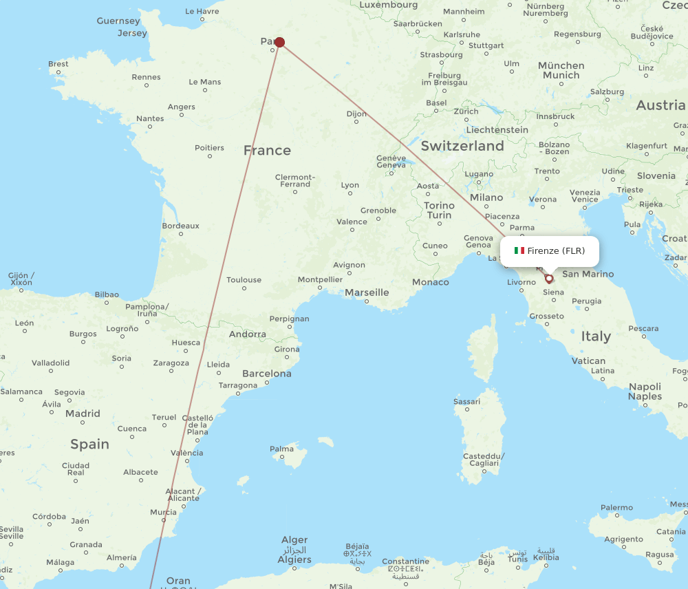 FLR-OUD flight routes
