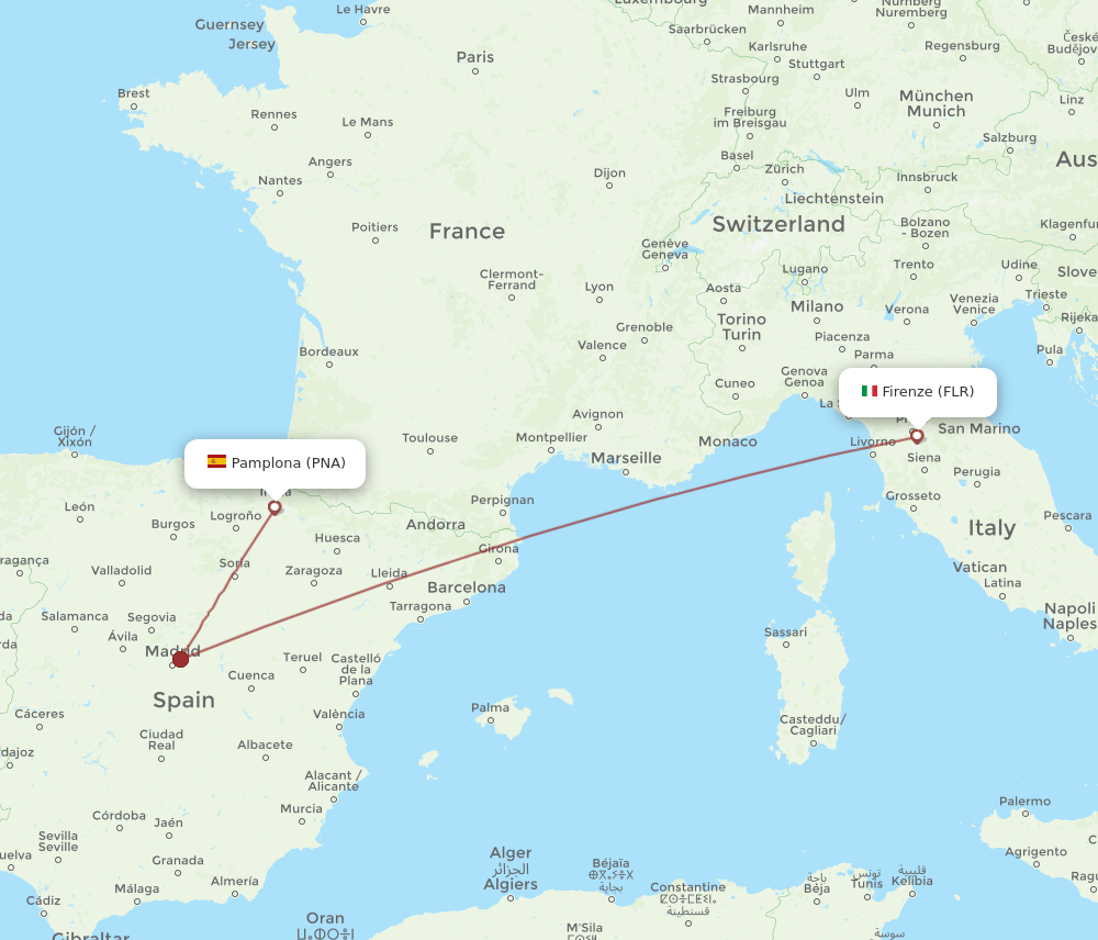 FLR-PNA flight routes