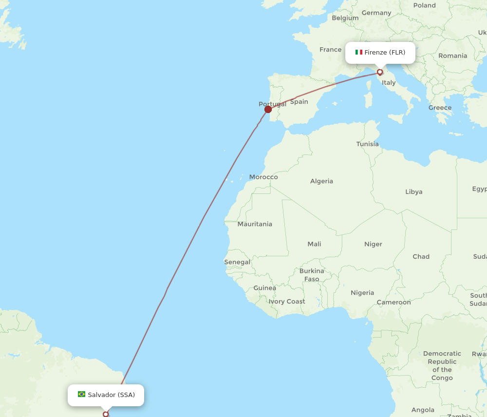 FLR to SSA flights and routes map