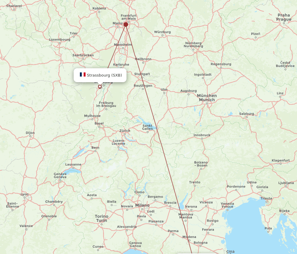 FLR to SXB flights and routes map