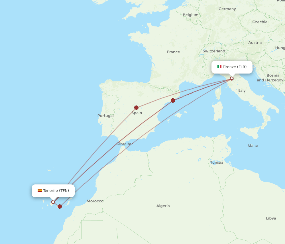 FLR-TFN flight routes
