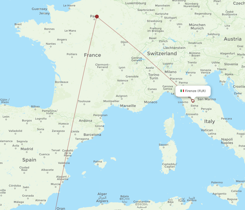 FLR-TLM flight routes