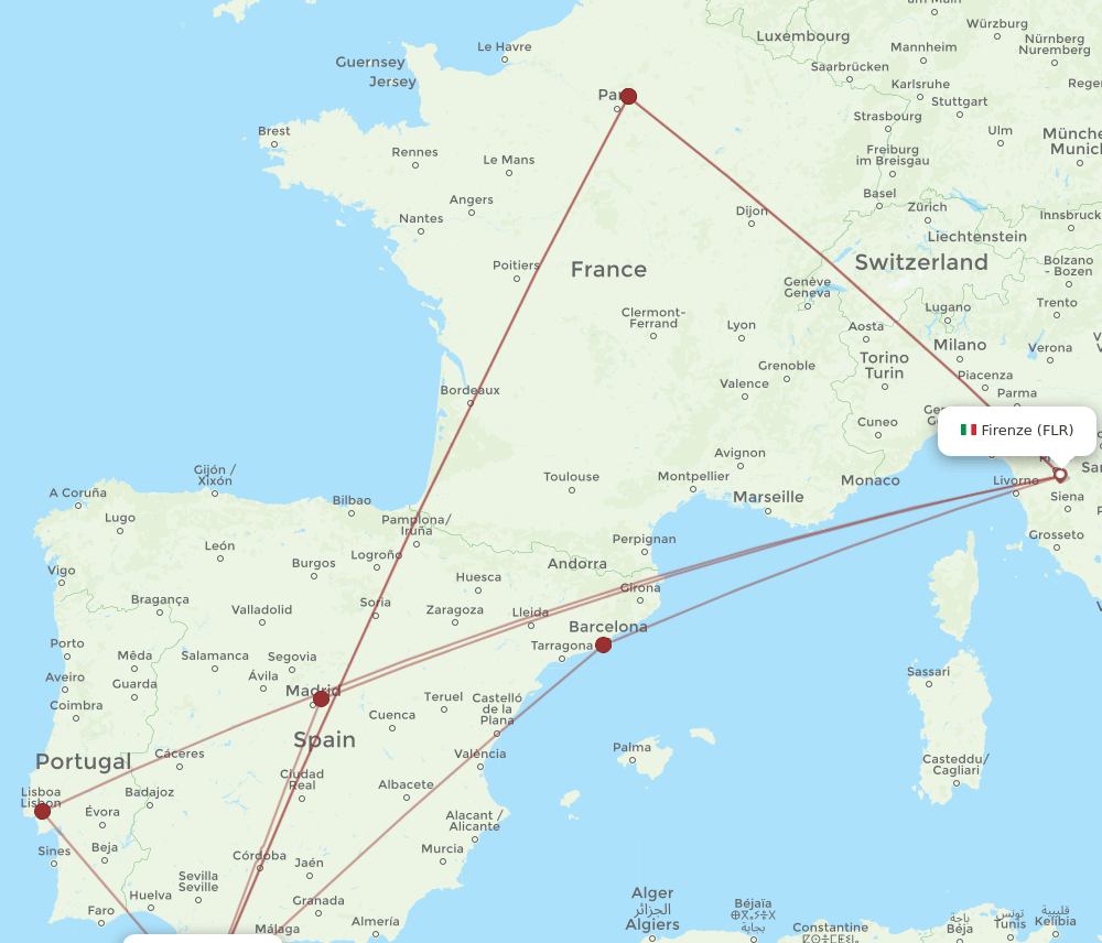 FLR-TNG flight routes
