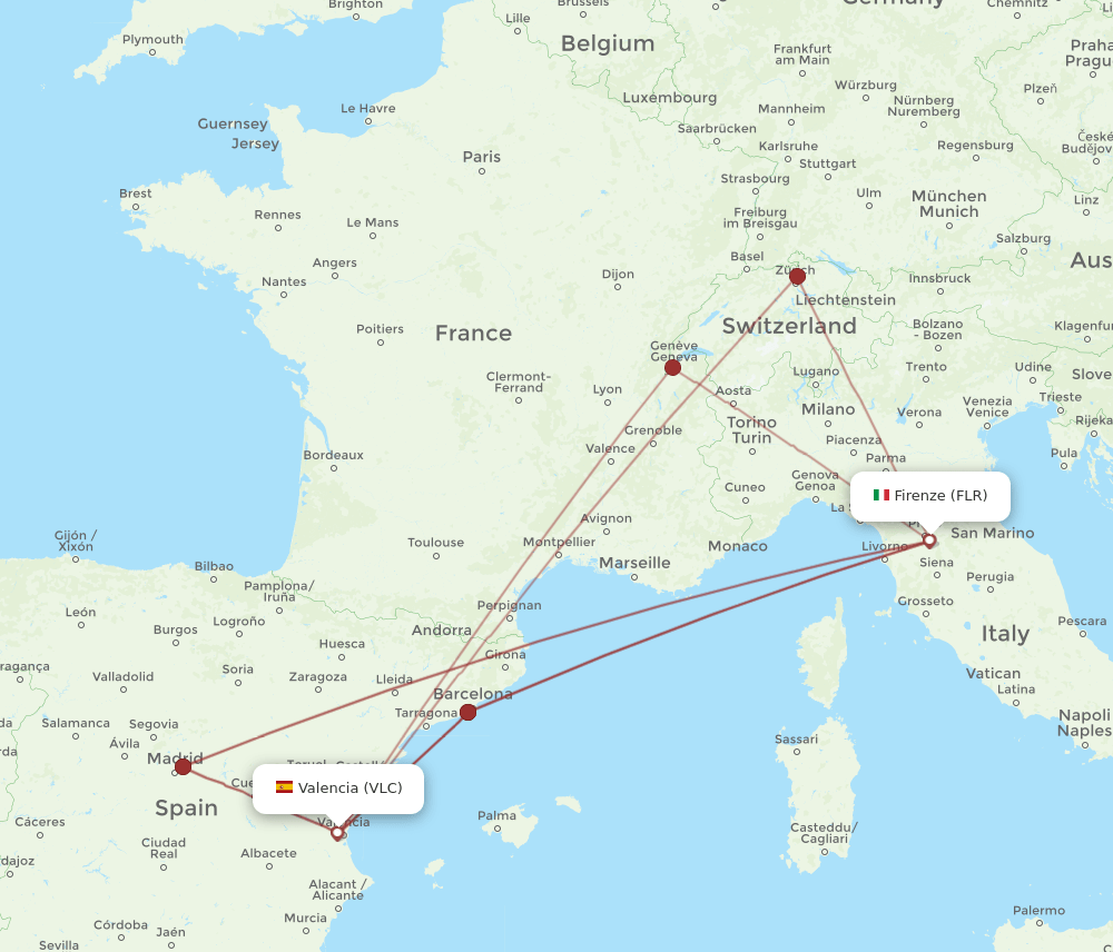 FLR-VLC flight routes