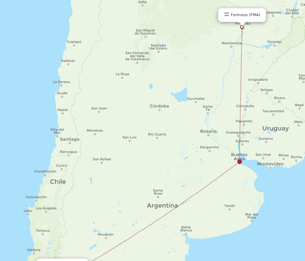 FMA-BRC flight routes
