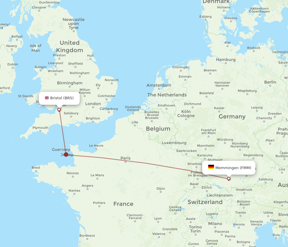 BRS to FMM flights and routes map