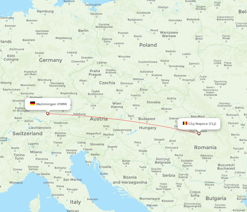 FMM to CLJ flights and routes map
