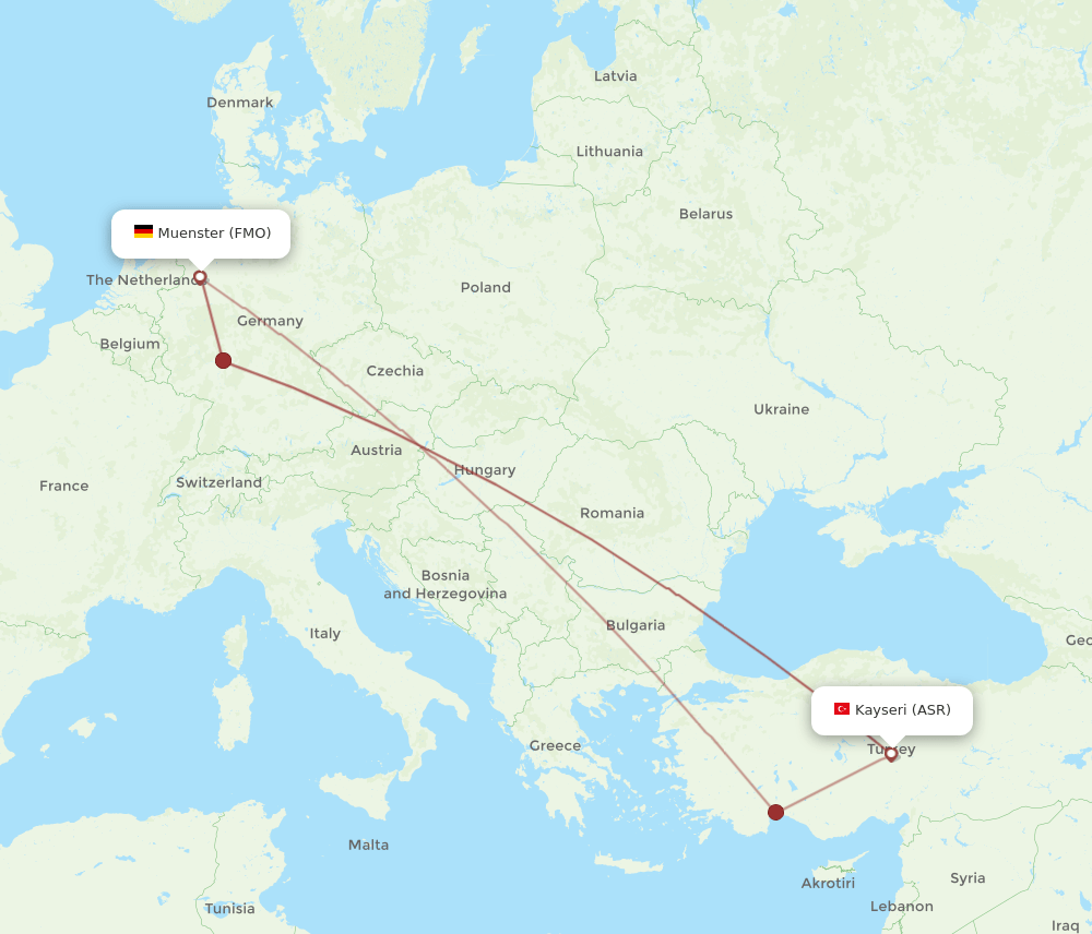 FMO-ASR flight routes